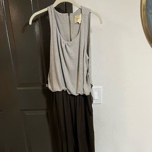 Anthropologie size medium jumpsuit striped on top army green on bottom